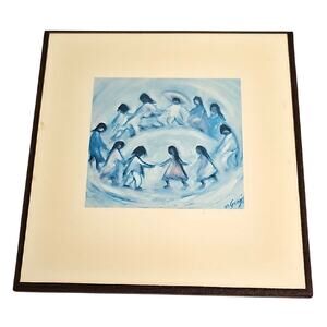 DeGrazia Serene Circle of Friends Art Painting Print of Native American Indian